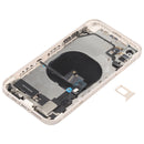 Back Housing Cover with Appearance Imitation of iP12 for iPhone XR (with SIM Card Tray & Side Keys & Power + Volume Flex Cable & Wireless Charging Module & Charging Port Flex Cable & Vibrating Motor & Loudspeaker)(Gold)