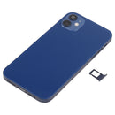 Back Housing Cover with Appearance Imitation of iP12 for iPhone XR (with SIM Card Tray & Side Keys & Power + Volume Flex Cable & Wireless Charging Module & Charging Port Flex Cable & Vibrating Motor & Loudspeaker)(Blue)