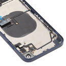 Back Housing Cover with Appearance Imitation of iP12 for iPhone XR (with SIM Card Tray & Side Keys & Power + Volume Flex Cable & Wireless Charging Module & Charging Port Flex Cable & Vibrating Motor & Loudspeaker)(Blue)