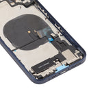 Back Housing Cover with Appearance Imitation of iP12 for iPhone XR (with SIM Card Tray & Side Keys & Power + Volume Flex Cable & Wireless Charging Module & Charging Port Flex Cable & Vibrating Motor & Loudspeaker)(Blue)