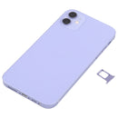Back Housing Cover with Appearance Imitation of iP12 for iPhone XR (with SIM Card Tray & Side Keys & Power + Volume Flex Cable & Wireless Charging Module & Charging Port Flex Cable & Vibrating Motor & Loudspeaker)(Purple)