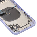 Back Housing Cover with Appearance Imitation of iP12 for iPhone XR (with SIM Card Tray & Side Keys & Power + Volume Flex Cable & Wireless Charging Module & Charging Port Flex Cable & Vibrating Motor & Loudspeaker)(Purple)