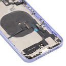 Back Housing Cover with Appearance Imitation of iP12 for iPhone XR (with SIM Card Tray & Side Keys & Power + Volume Flex Cable & Wireless Charging Module & Charging Port Flex Cable & Vibrating Motor & Loudspeaker)(Purple)