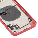 Back Housing Cover with Appearance Imitation of iP12 for iPhone XR (with SIM Card Tray & Side Keys & Power + Volume Flex Cable & Wireless Charging Module & Charging Port Flex Cable & Vibrating Motor & Loudspeaker)(Red)