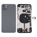 Battery Back Cover Assembly (with Side Keys & Power Button + Volume Button Flex Cable & Wireless Charging Module & Motor & Charging Port & Loud Speaker & Card Tray & Camera Lens Cover) for iPhone 11 Pro(Green)