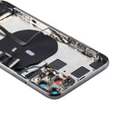 Battery Back Cover Assembly (with Side Keys & Power Button + Volume Button Flex Cable & Wireless Charging Module & Motor & Charging Port & Loud Speaker & Card Tray & Camera Lens Cover) for iPhone 11 Pro(Grey)