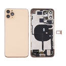 Battery Back Cover Assembly (with Side Keys & Power Button + Volume Button Flex Cable & Wireless Charging Module & Motor & Charging Port & Loud Speaker & Card Tray & Camera Lens Cover) for iPhone 11 Pro(Gold)