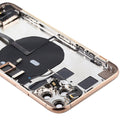 Battery Back Cover Assembly (with Side Keys & Power Button + Volume Button Flex Cable & Wireless Charging Module & Motor & Charging Port & Loud Speaker & Card Tray & Camera Lens Cover) for iPhone 11 Pro(Gold)