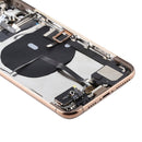 Battery Back Cover Assembly (with Side Keys & Power Button + Volume Button Flex Cable & Wireless Charging Module & Motor & Charging Port & Loud Speaker & Card Tray & Camera Lens Cover) for iPhone 11 Pro(Gold)