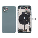 Battery Back Cover Assembly (with Side Keys & Power Button + Volume Button Flex Cable & Wireless Charging Module & Motor & Charging Port & Loud Speaker & Card Tray & Camera Lens Cover) for iPhone 11 Pro Max(Green)