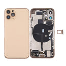 Battery Back Cover Assembly (with Side Keys & Power Button + Volume Button Flex Cable & Wireless Charging Module & Motor & Charging Port & Loud Speaker & Card Tray & Camera Lens Cover) for iPhone 11 Pro Max(Gold)