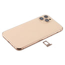 Battery Back Cover Assembly (with Side Keys & Power Button + Volume Button Flex Cable & Wireless Charging Module & Motor & Charging Port & Loud Speaker & Card Tray & Camera Lens Cover) for iPhone 11 Pro Max(Gold)