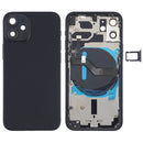 Battery Back Cover (with Side Keys & Card Tray & Power + Volume Flex Cable & Wireless Charging Module) for iPhone 12 Mini(Black)