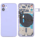Battery Back Cover (with Side Keys & Card Tray & Power + Volume Flex Cable & Wireless Charging Module) for iPhone 12 Mini(Purple)