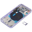 Battery Back Cover (with Side Keys & Card Tray & Power + Volume Flex Cable & Wireless Charging Module) for iPhone 12 Mini(Purple)