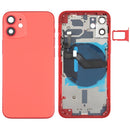 Battery Back Cover (with Side Keys & Card Tray & Power + Volume Flex Cable & Wireless Charging Module) for iPhone 12 Mini(Red)