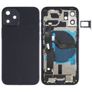 Battery Back Cover Assembly (with Side Keys & Loud Speaker & Motor & Camera Lens & Card Tray & Power Button + Volume Button + Charging Port & Wireless Charging Module) for iPhone 12 Mini(Black)