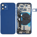 Battery Back Cover Assembly (with Side Keys & Loud Speaker & Motor & Camera Lens & Card Tray & Power Button + Volume Button + Charging Port & Wireless Charging Module) for iPhone 12 Mini(Blue)