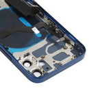 Battery Back Cover Assembly (with Side Keys & Loud Speaker & Motor & Camera Lens & Card Tray & Power Button + Volume Button + Charging Port & Wireless Charging Module) for iPhone 12 Mini(Blue)