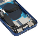 Battery Back Cover Assembly (with Side Keys & Loud Speaker & Motor & Camera Lens & Card Tray & Power Button + Volume Button + Charging Port & Wireless Charging Module) for iPhone 12 Mini(Blue)