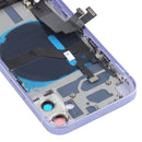 Battery Back Cover Assembly (with Side Keys & Loud Speaker & Motor & Camera Lens & Card Tray & Power Button + Volume Button + Charging Port & Wireless Charging Module) for iPhone 12 Mini(Purple)