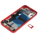 Battery Back Cover Assembly (with Side Keys & Loud Speaker & Motor & Camera Lens & Card Tray & Power Button + Volume Button + Charging Port & Wireless Charging Module) for iPhone 12 Mini(Red)