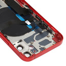 Battery Back Cover Assembly (with Side Keys & Loud Speaker & Motor & Camera Lens & Card Tray & Power Button + Volume Button + Charging Port & Wireless Charging Module) for iPhone 12 Mini(Red)