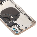 Back Housing Cover with Appearance Imitation of iP12 Pro Max for iPhone XS Max (with SIM Card Tray & Side Keys & Power + Volume Flex Cable & Wireless Charging Module & Charging Port Flex Cable & Vibrating Motor & Loudspeaker)(Gold)