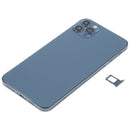 Back Housing Cover with Appearance Imitation of iP12 Pro Max for iPhone XS Max (with SIM Card Tray & Side Keys & Power + Volume Flex Cable & Wireless Charging Module & Charging Port Flex Cable & Vibrating Motor & Loudspeaker)(Blue)