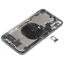 Back Housing Cover with Appearance Imitation of iP12 Pro Max for iPhone XS Max (with SIM Card Tray & Side Keys & Power + Volume Flex Cable & Wireless Charging Module & Charging Port Flex Cable & Vibrating Motor & Loudspeaker)(Blue)