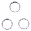 For iPhone 14 Pro 3PCS Rear Camera Glass Lens Metal Outside Protector Hoop Ring (Grey)