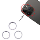 For iPhone 14 Pro 3PCS Rear Camera Glass Lens Metal Outside Protector Hoop Ring (Grey)