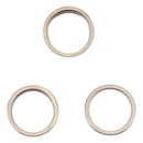 For iPhone 14 Pro 3PCS Rear Camera Glass Lens Metal Outside Protector Hoop Ring (Gold)