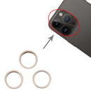 For iPhone 14 Pro 3PCS Rear Camera Glass Lens Metal Outside Protector Hoop Ring (Gold)