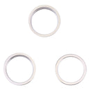 For iPhone 14 Pro 3PCS Rear Camera Glass Lens Metal Outside Protector Hoop Ring (Silver)
