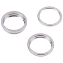For iPhone 14 Pro 3PCS Rear Camera Glass Lens Metal Outside Protector Hoop Ring (Silver)