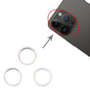 For iPhone 14 Pro 3PCS Rear Camera Glass Lens Metal Outside Protector Hoop Ring (Silver)
