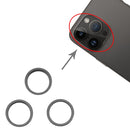 For iPhone 14 Pro Max 3PCS Rear Camera Glass Lens Metal Outside Protector Hoop Ring (Black)