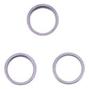 For iPhone 14 Pro Max 3PCS Rear Camera Glass Lens Metal Outside Protector Hoop Ring (Deep Purple)