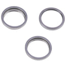 For iPhone 14 Pro Max 3PCS Rear Camera Glass Lens Metal Outside Protector Hoop Ring (Grey)