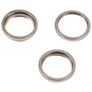 For iPhone 14 Pro Max 3PCS Rear Camera Glass Lens Metal Outside Protector Hoop Ring (Gold)