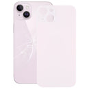 For iPhone 14 Plus Easy Replacement Big Camera Hole Glass Back Battery Cover(Pink)