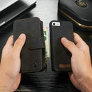 CaseMe for iPhone SE & 5s & 5 Multifunctional Leather Billfold with Detachable Magnetic PC Protective Case & 13 Card Slots & 1 Photo Frames & 1 Zipper Wallet & 2 Magnetic Clasps & Holder(Black)