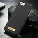 CaseMe for iPhone SE & 5s & 5 Multifunctional Leather Billfold with Detachable Magnetic PC Protective Case & 13 Card Slots & 1 Photo Frames & 1 Zipper Wallet & 2 Magnetic Clasps & Holder(Black)