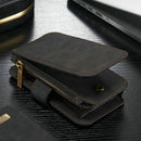 CaseMe for iPhone SE & 5s & 5 Multifunctional Leather Billfold with Detachable Magnetic PC Protective Case & 13 Card Slots & 1 Photo Frames & 1 Zipper Wallet & 2 Magnetic Clasps & Holder(Black)