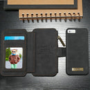 CaseMe for iPhone SE & 5s & 5 Multifunctional Leather Billfold with Detachable Magnetic PC Protective Case & 13 Card Slots & 1 Photo Frames & 1 Zipper Wallet & 2 Magnetic Clasps & Holder(Black)