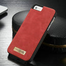 CaseMe for iPhone SE & 5s & 5 Multifunctional Leather Billfold with Detachable Magnetic PC Protective Case & 13 Card Slots & 1 Photo Frames & 1 Zipper Wallet & 2 Magnetic Clasps & Holder(Red)
