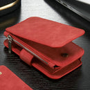 CaseMe for iPhone SE & 5s & 5 Multifunctional Leather Billfold with Detachable Magnetic PC Protective Case & 13 Card Slots & 1 Photo Frames & 1 Zipper Wallet & 2 Magnetic Clasps & Holder(Red)