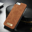 CaseMe for iPhone SE & 5s & 5 Multifunctional Leather Billfold with Detachable Magnetic PC Protective Case & 13 Card Slots & 1 Photo Frames & 1 Zipper Wallet & 2 Magnetic Clasps & Holder(Brown)