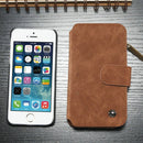 CaseMe for iPhone SE & 5s & 5 Multifunctional Leather Billfold with Detachable Magnetic PC Protective Case & 13 Card Slots & 1 Photo Frames & 1 Zipper Wallet & 2 Magnetic Clasps & Holder(Brown)